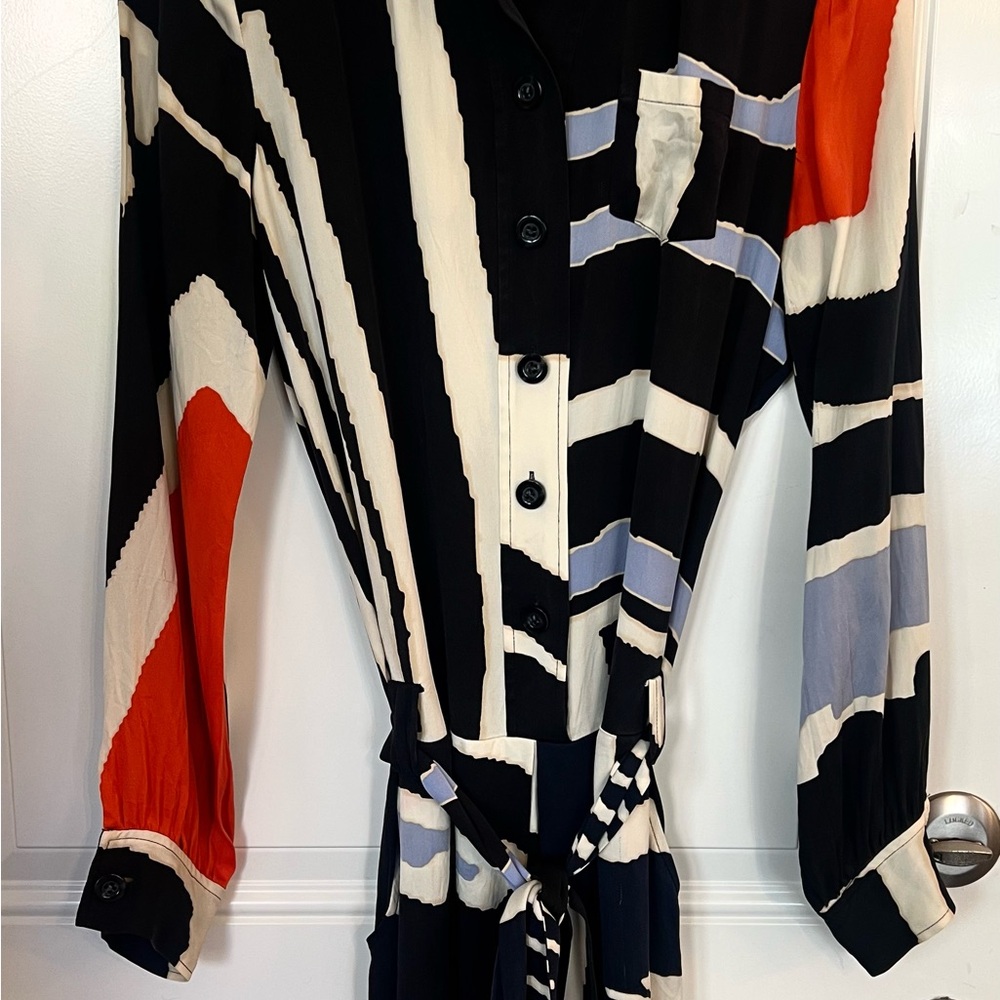 Diane Von Furstenberg Button-Up Dress with Belt